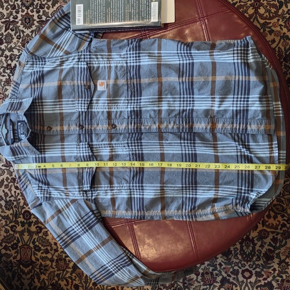 Carhartt relaxed fit S plaid button down NWOT - Picture 6 of 6